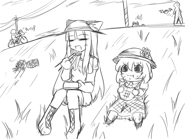 reimu, marisa, remilia, and yuuka (touhou) drawn by yu-cat